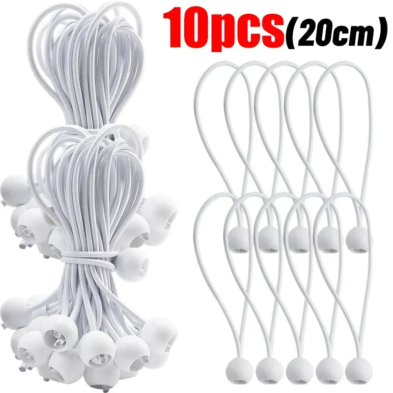 Outdoor Elastic Ball Rope Bungee Cords Portable Tent Fixing Tarpaulin Awning Canopy Heavy Duty Tarp Tie Down Tent Accessories