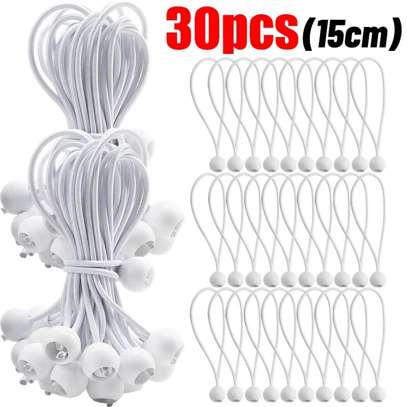 Outdoor Elastic Ball Rope Bungee Cords Portable Tent Fixing Tarpaulin Awning Canopy Heavy Duty Tarp Tie Down Tent Accessories