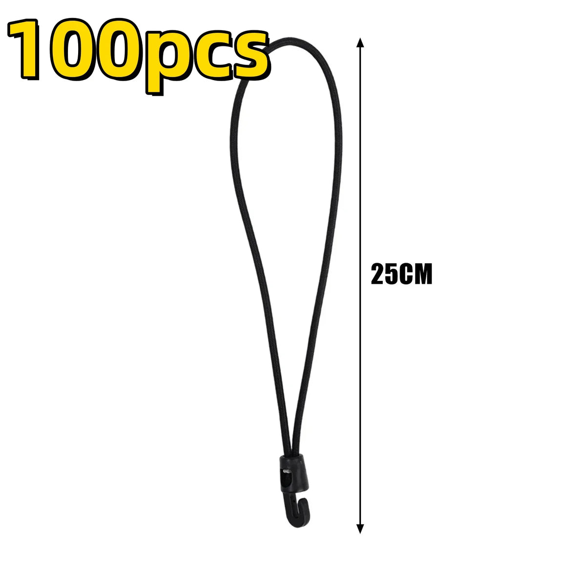 10/50/100Pcs Bungee Cord with Hooks High Elasticity Expander with Hooks Rubber Tensioner with Hooks for Camping Tarpaulin