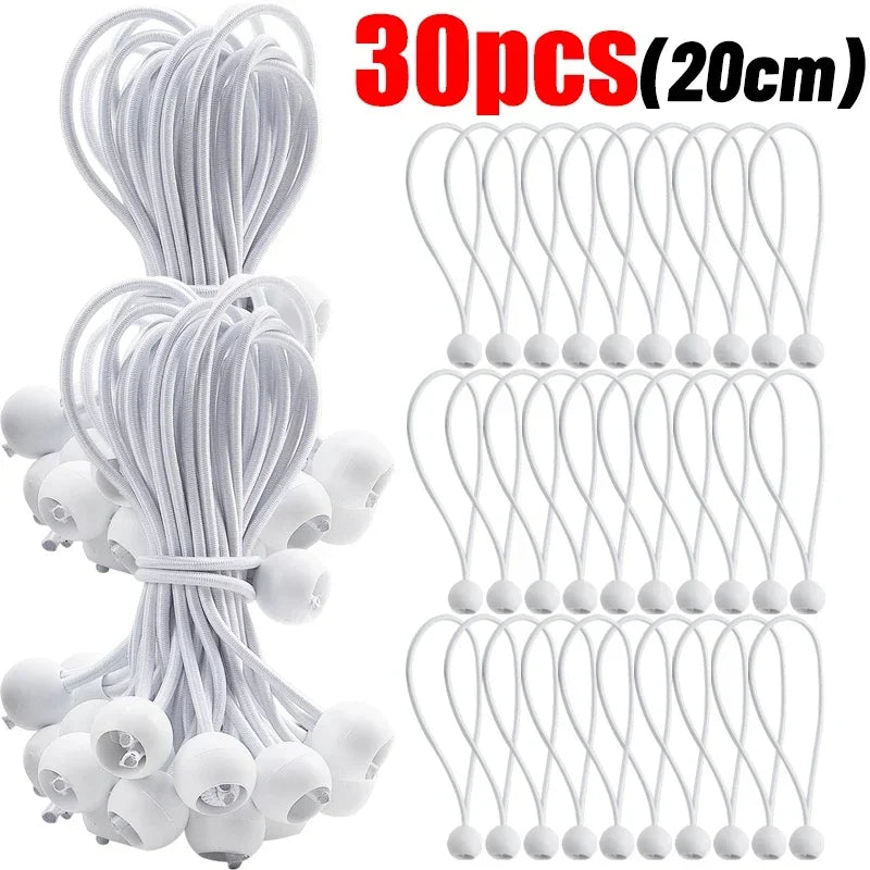 Outdoor Elastic Ball Rope Bungee Cords Portable Tent Fixing Tarpaulin Awning Canopy Heavy Duty Tarp Tie Down Tent Accessories