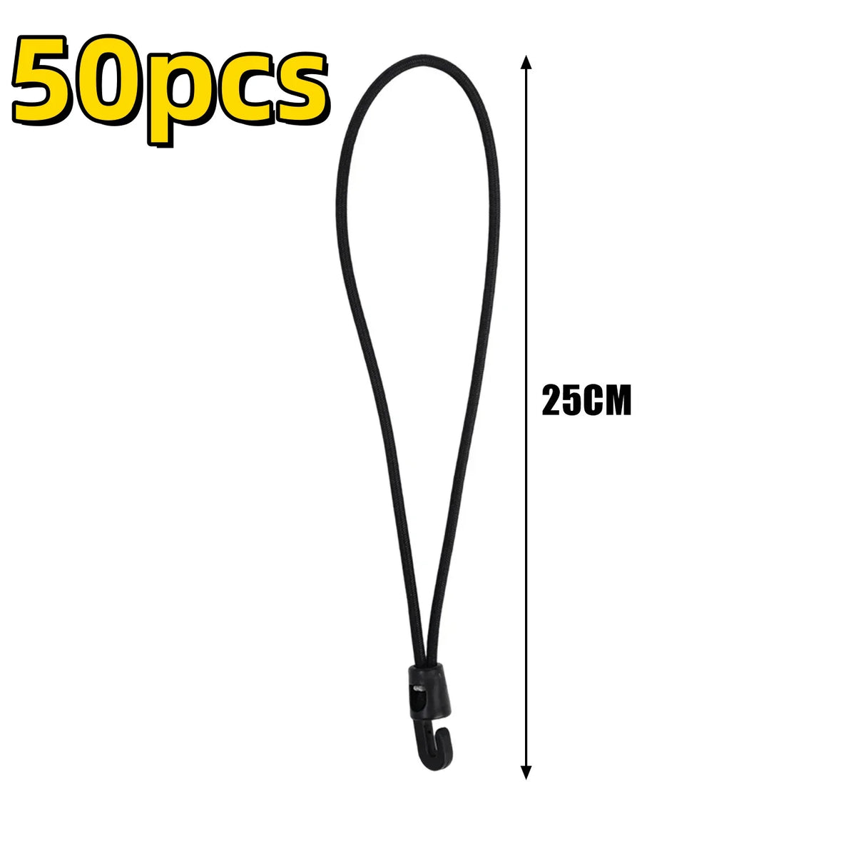 10/50/100Pcs Bungee Cord with Hooks High Elasticity Expander with Hooks Rubber Tensioner with Hooks for Camping Tarpaulin
